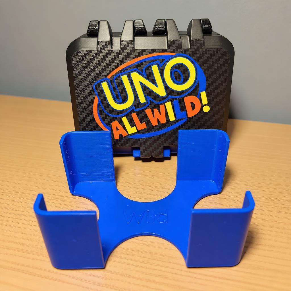 UNO All Wild Card Storage Box - 3D Printed Carbon Fiber Finish by KcPrintWorks, front view
