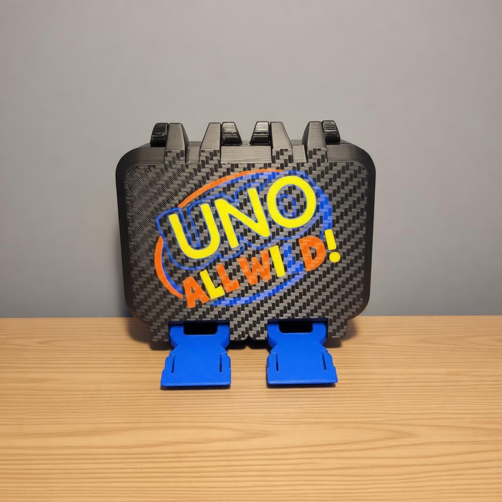 UNO All Wild Card Storage Box - 3D Printed Carbon Fiber Finish by KcPrintWorks, storage detail