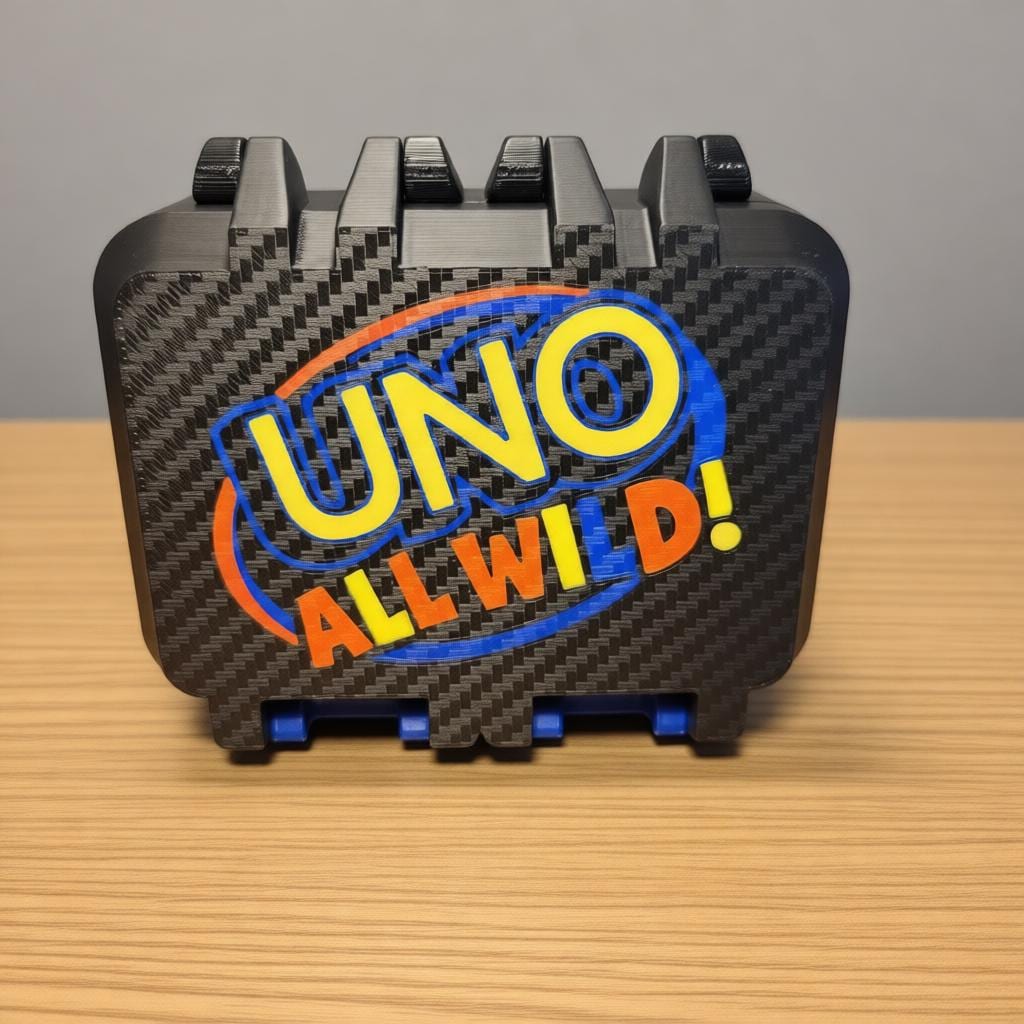 UNO All Wild Card Storage Box - 3D Printed Carbon Fiber Finish by KcPrintWorks, additional product view