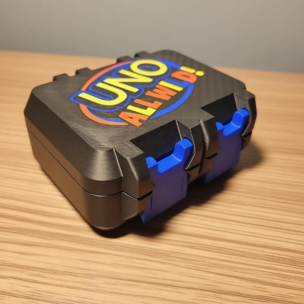 UNO All Wild Card Storage Box - 3D Printed Carbon Fiber Finish by KcPrintWorks, scale detail