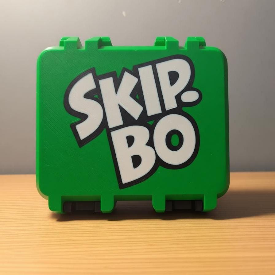 Skip-Bo Card Game Travel Case - Storage Box with Card Holder by KcPrintWorks, scale detail