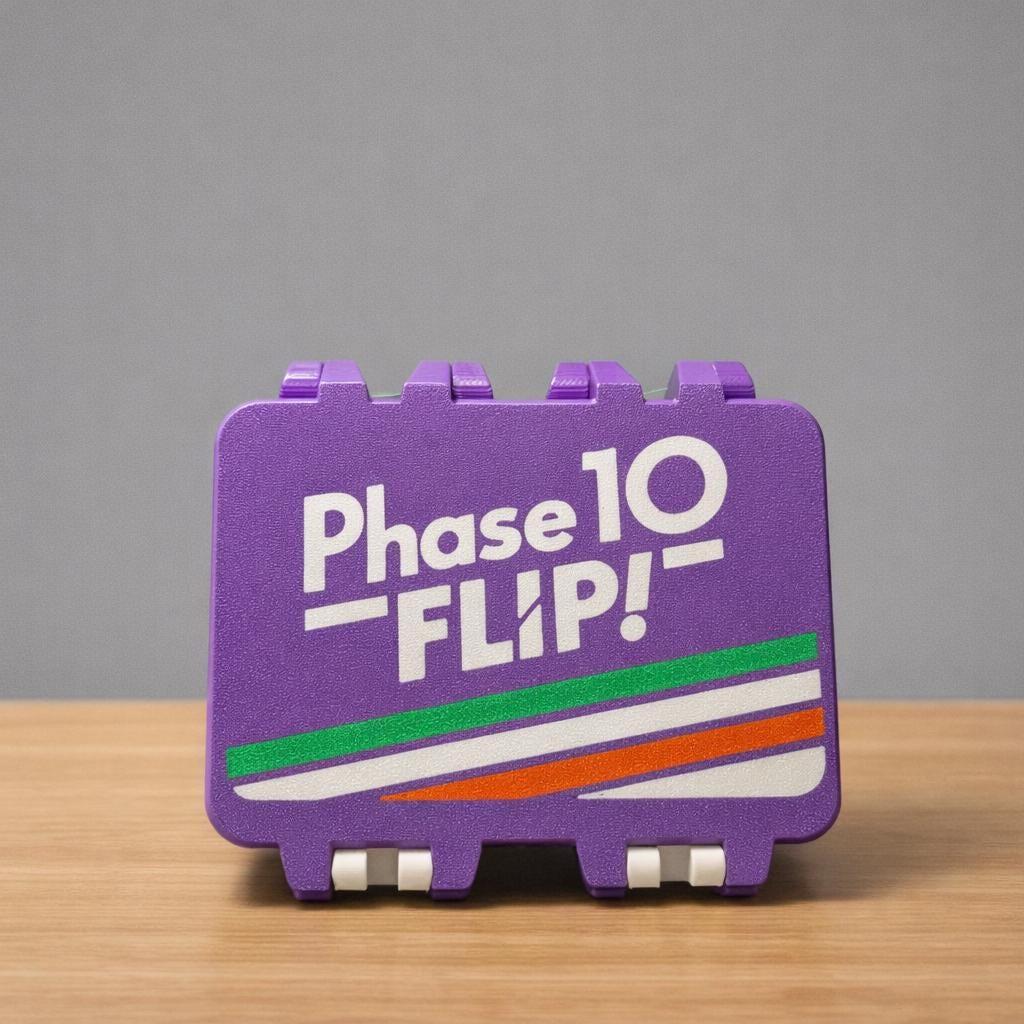 Phase 10 Flip Card Storage Box - 3D Printed Case with Card Holder by KcPrintWorks, top view