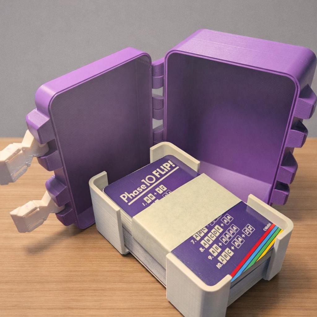 Phase 10 Flip Card Storage Box - 3D Printed Case with Card Holder by KcPrintWorks, lifestyle view
