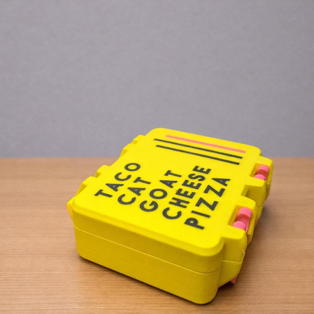Taco Cat Goat Cheese Pizza Card Game Box - 3D Printed Organizer by KcPrintWorks, additional product view