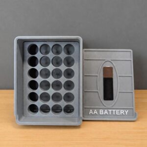 AA Battery Storage Box Organizer - 3D Printed Home Case by KcPrintWorks, main product photo