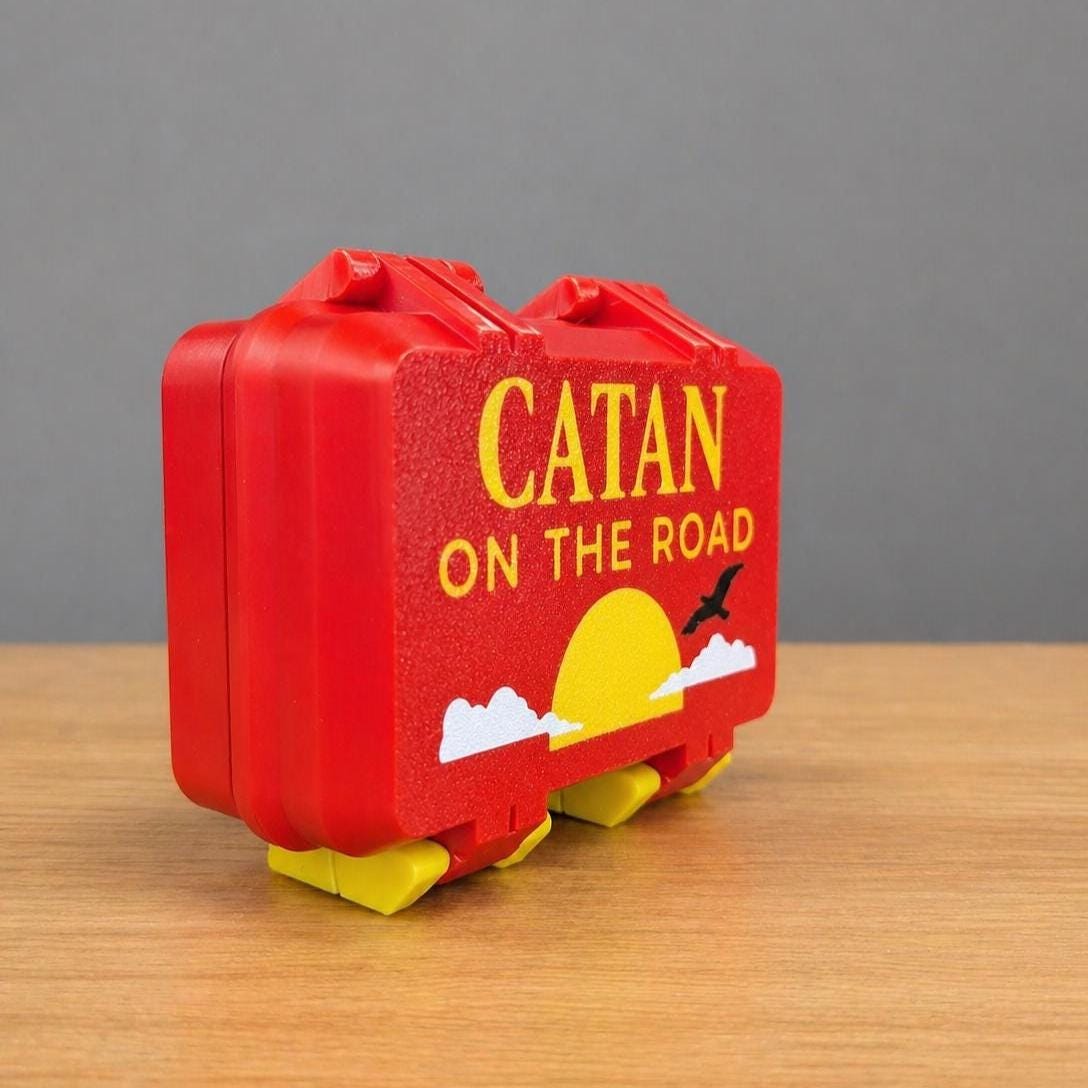 Catan portable 3D printed organizer by KcPrintWorks, open case detail