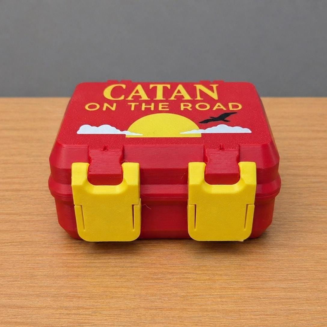 Catan On The Road storage case by KcPrintWorks, inside view
