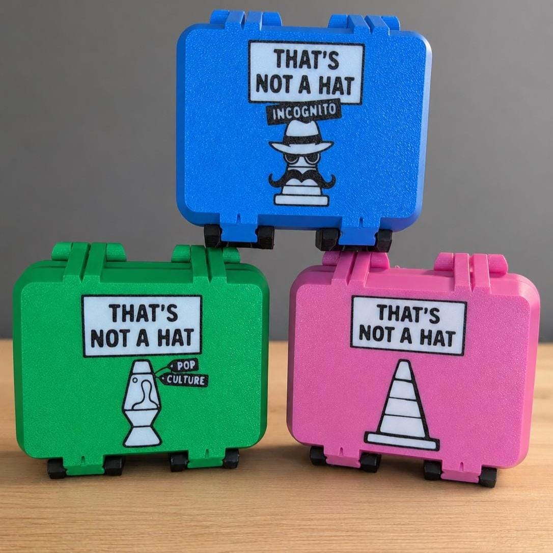 Thats Not a Hat Card Game Case | 3D Printed Travel Organizer, Card Holder