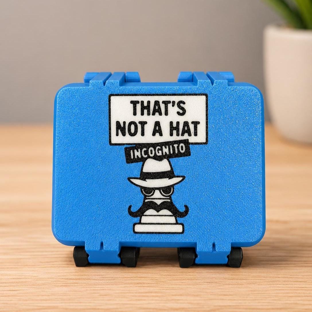 Thats Not a Hat Card Game Case | 3D Printed Travel Organizer, Card Holder - Image 3