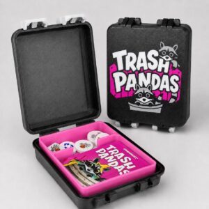 Trash Pandas Game Organizer Case, 3D Printed Travel Storage Box, Compact Board Game Accessory