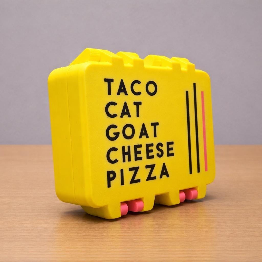 Taco Cat Goat Cheese Pizza Card Game Box | 3D Printed Organizer