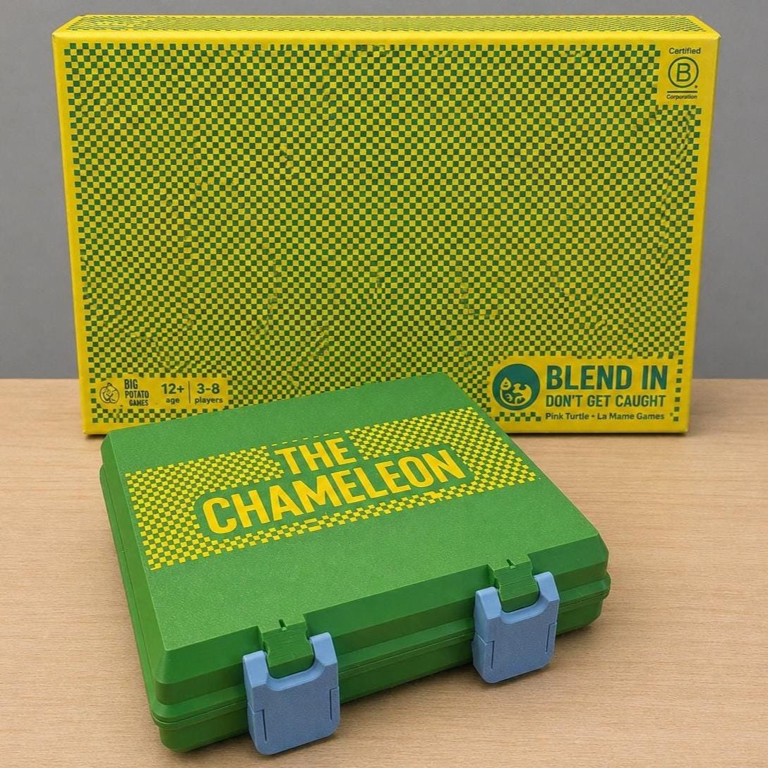 The Chameleon Board Game Storage Case | Organizer with Latches, Travel Friendly